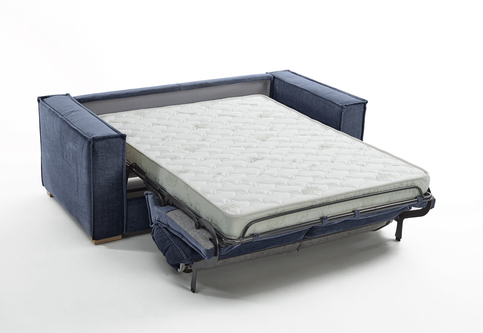 Canapé 3 places convertible express ISABELLA Bleu Nuit - Couchage 140 cm - Matelas H 17 cm