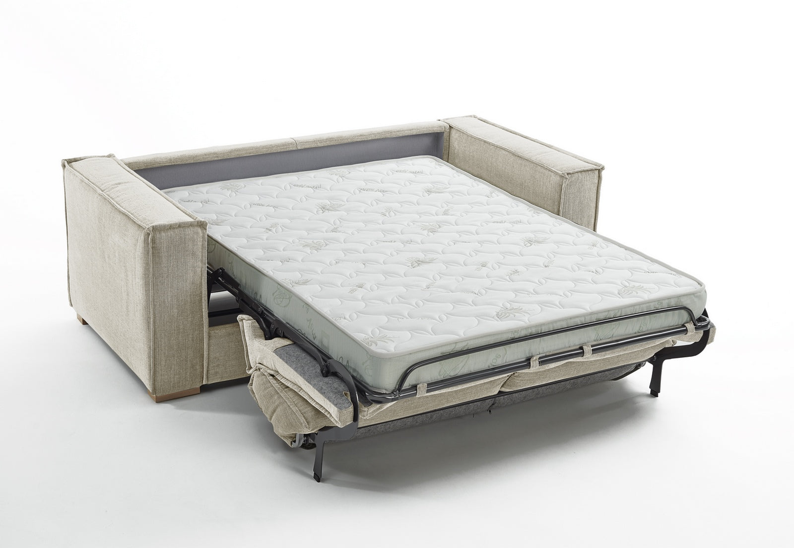 Canapé 3 places convertible express ISABELLA Beige - Couchage 140 cm - Matelas H 17 cm