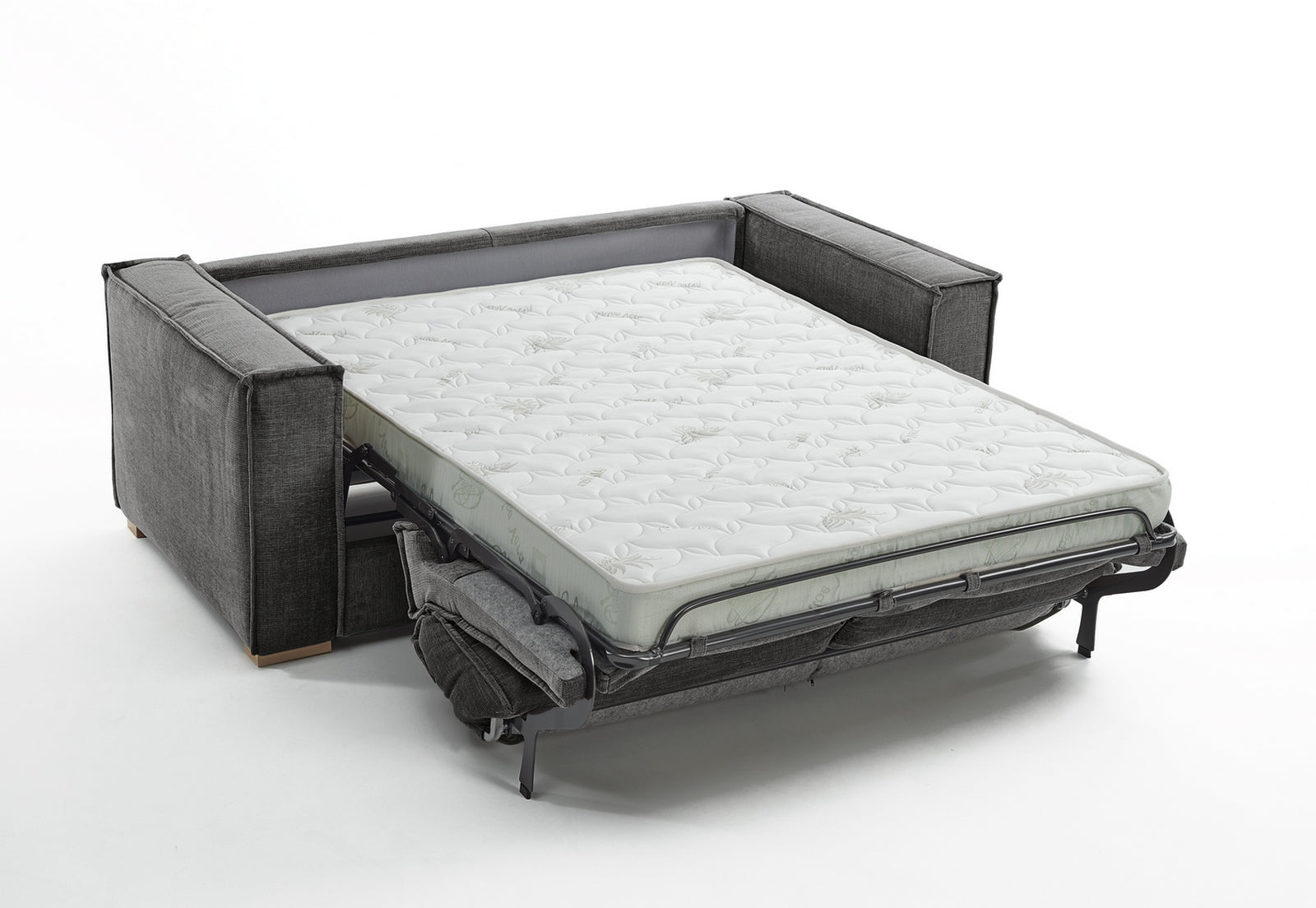 Canapé 3 places convertible express ISABELLA Gris Foncé - Couchage 140 cm - Matelas H 17 cm