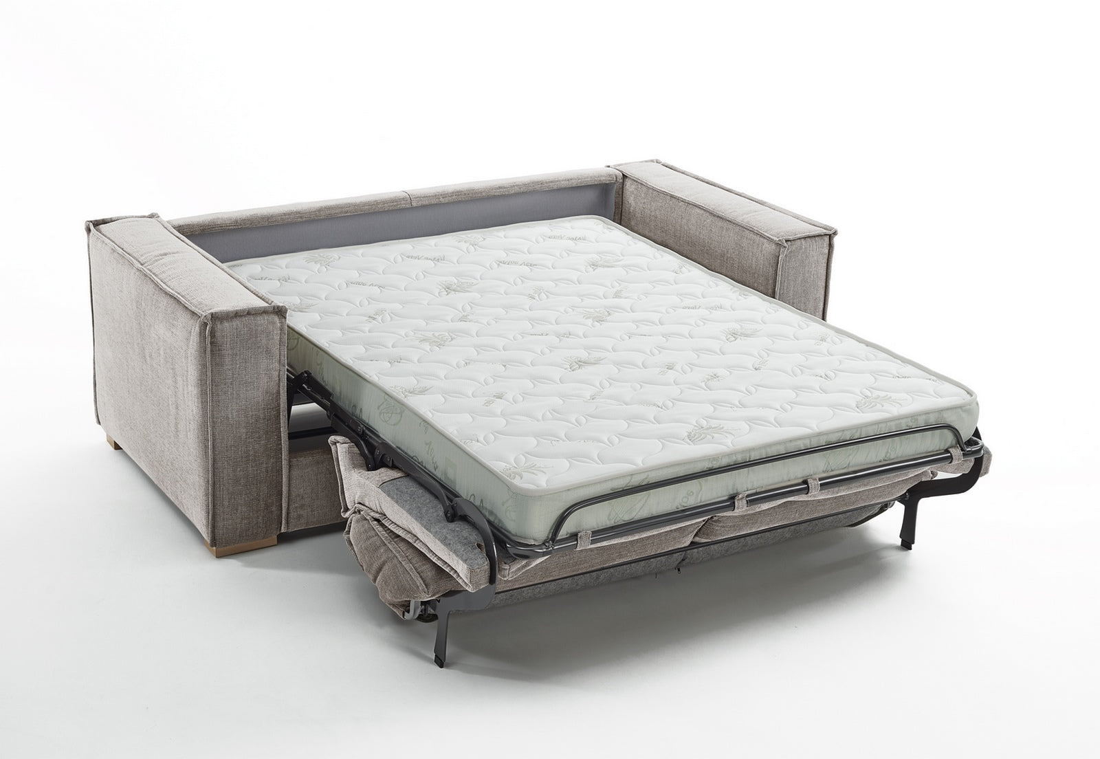 Canapé 3 places Maxi convertible express ISABELLA Gris Clair - Couchage 160 cm - Matelas H 17 cm