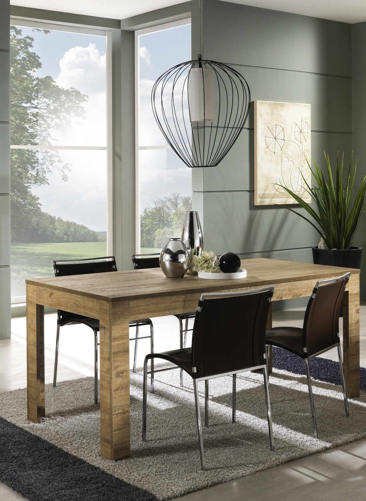 Table de repas 140 cm rouvre miel
avec allonge déjà compris de 48cm, chene miel, MILANO Default Title